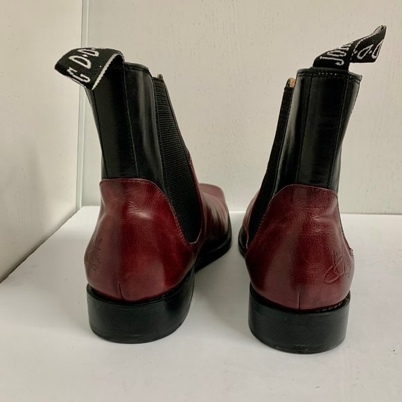 John FLUEVOG Values Gratitude Mens sz 8 burgundy stretch slip-on ankle boots main image 8
